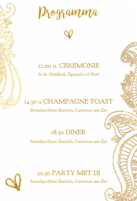 Bijkaart L pocketfold Goud