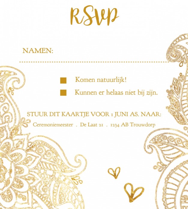 Bijkaart S pocketfold Goud