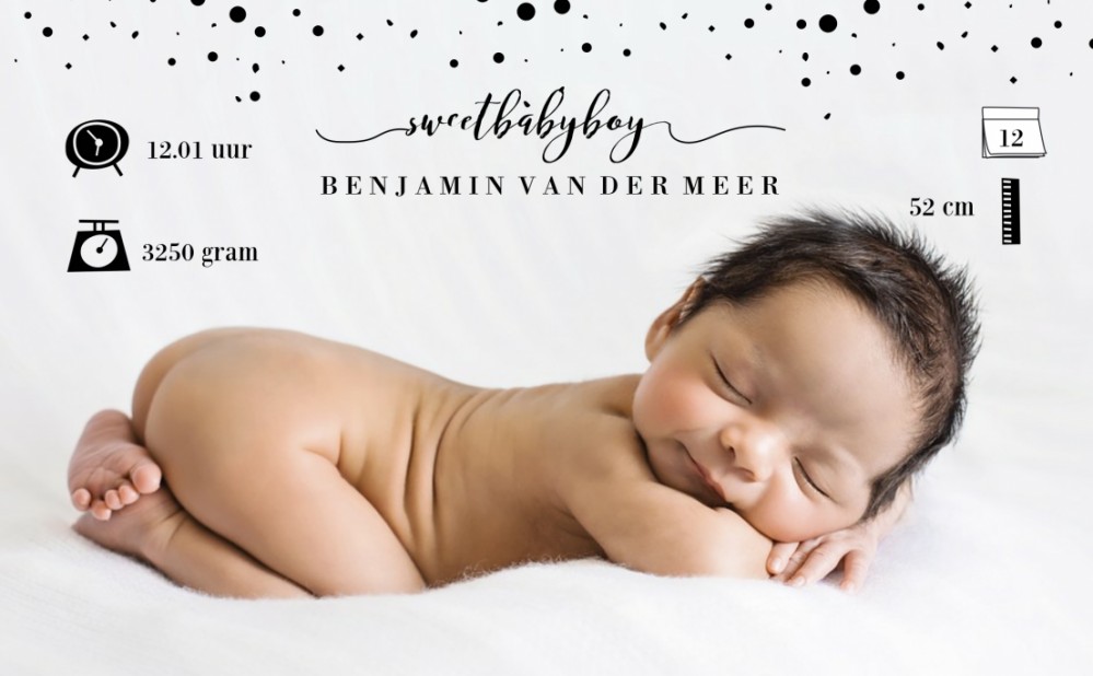 Geboortekaartje met foto - Daan