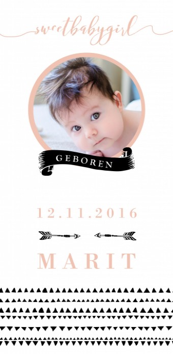 Hip geboortekaartje - Marit - DIY