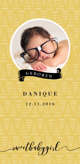 Hip geboortekaartje - Maud - DIY