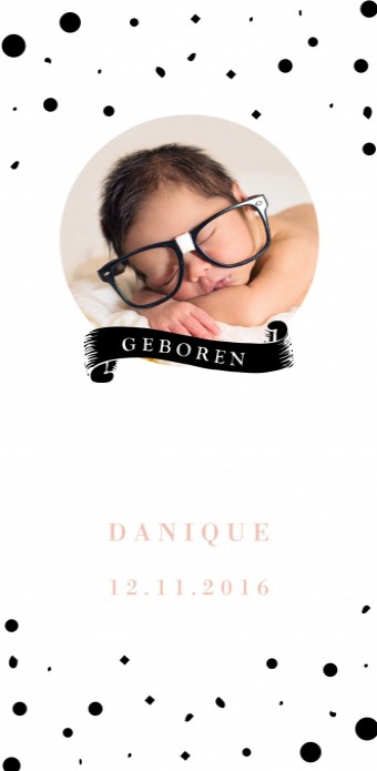 Hip geboortekaartje - Mauve - DIY