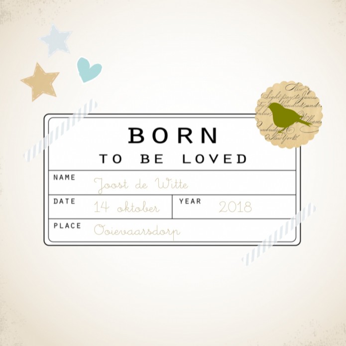 Stoer geboortekaartje Joost