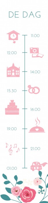 Trouwkaart Fotostrip flowers white los