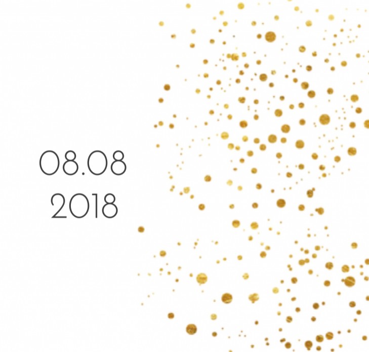 Trouwkaart theatervouw - Goud look