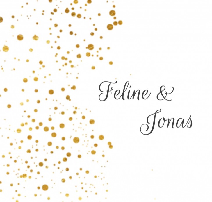 Trouwkaart theatervouw - Goud look