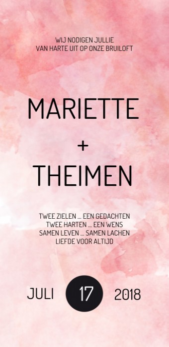 Trouwkaart Watercolor Love