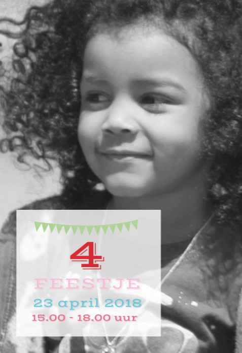 Uitnodiging 4 jaar - met foto
