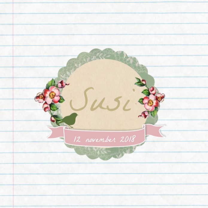 Vintage geboortekaartje - Susi