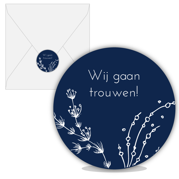 Sluitsticker wij gaan trouwen