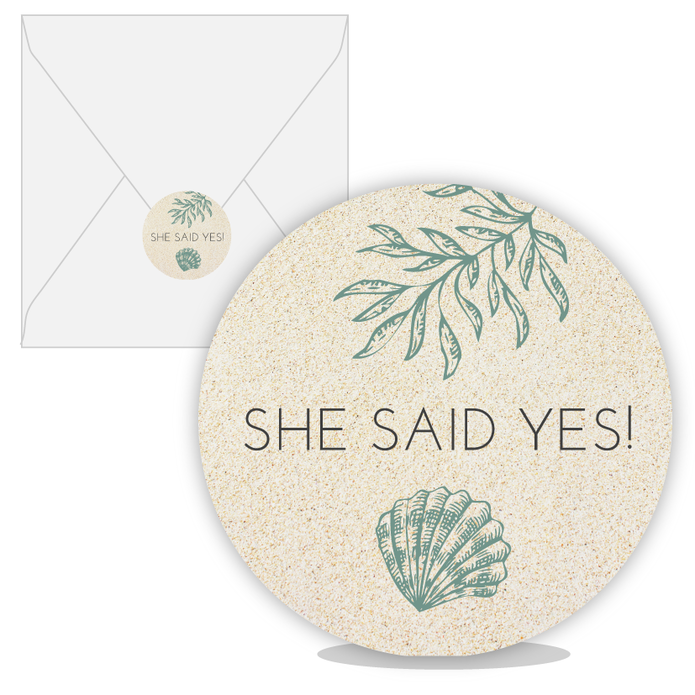 Sluitsticker beach she said yes