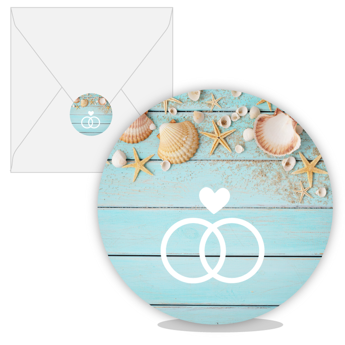 Sluitsticker hout en schelpen