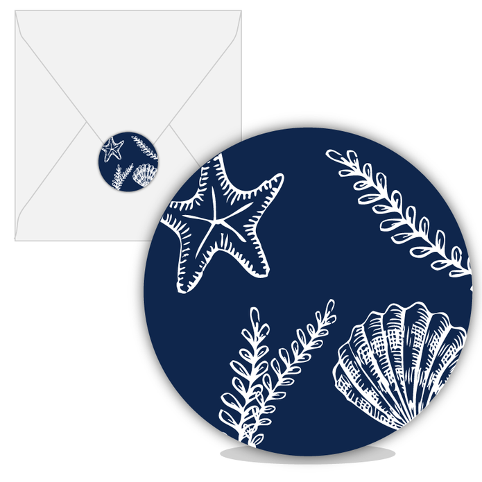 Sluitsticker Trouwen schelpen