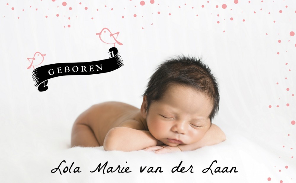 Geboortekaartje met foto - Lola