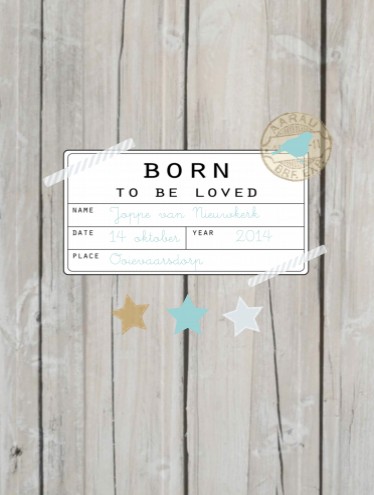 Geboorteposter Hout Joppe