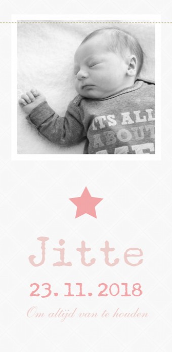 Hip geboortekaartje Jitte