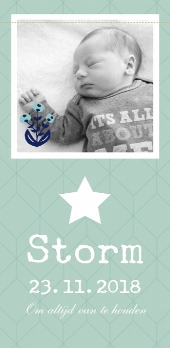 Hip geboortekaartje Storm