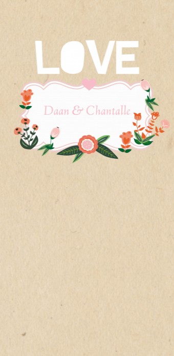 Hippe trouwkaart - Flower branch