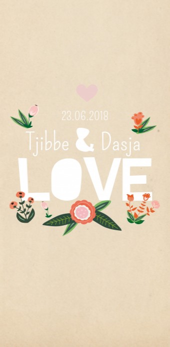 Hippe trouwkaarten - Flower