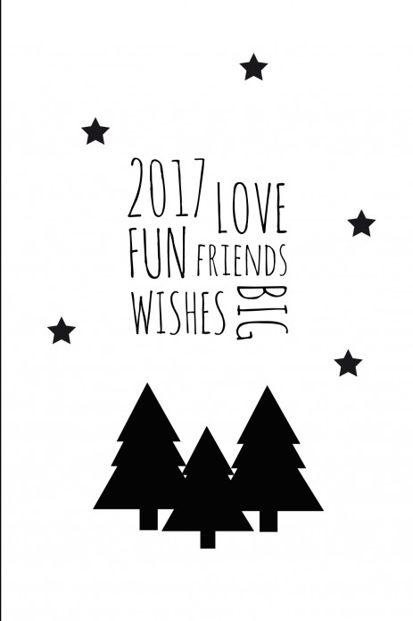 Kerstkaart black and white 3