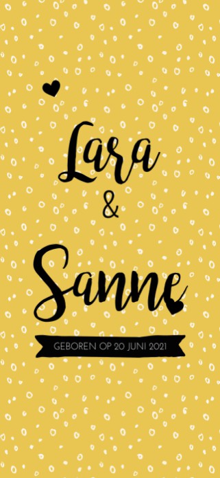 Lief geboortekaartje - Lara en Fien