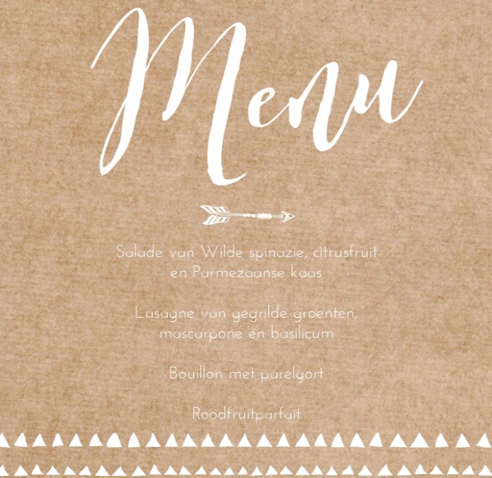 Menukaart - Festival classic