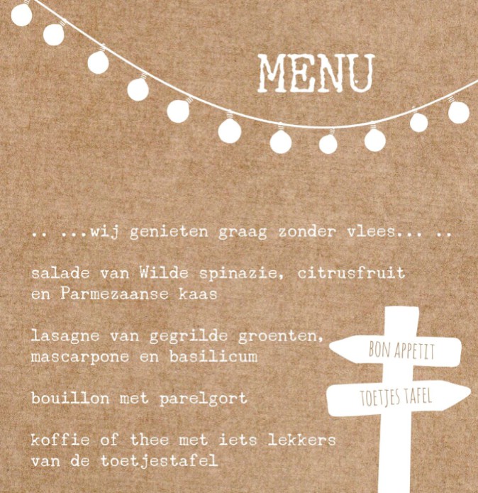 Menukaart - Festival kraft