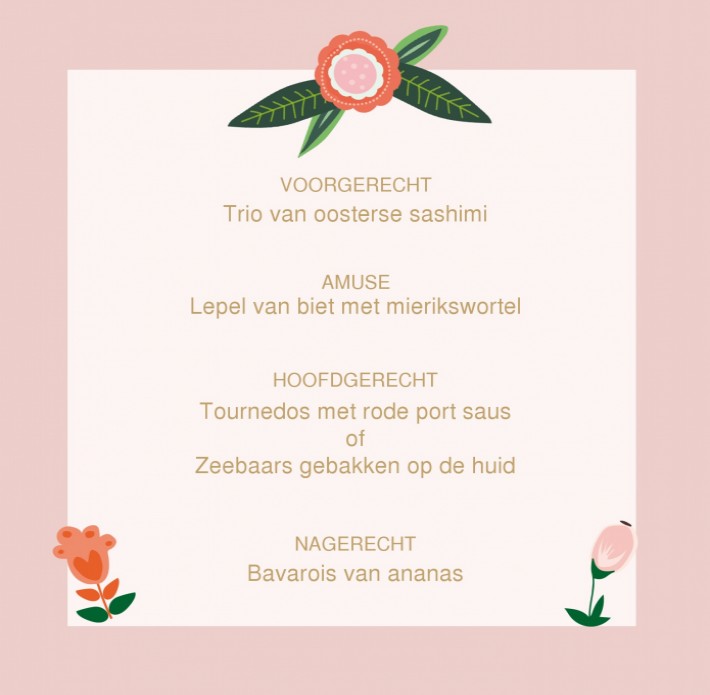 Menukaart flowers