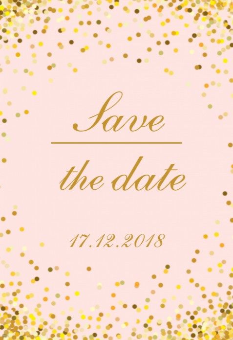 Save the Date - Gouden glitter