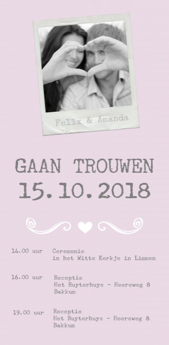 Moderne trouwkaart - met foto