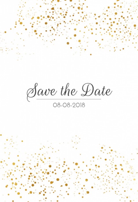 Save the date kaart - Goud look