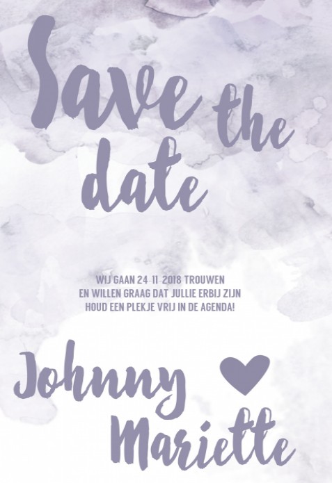 Save the date kaart - Watercolor Cloud