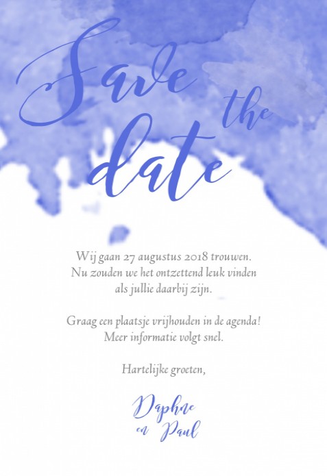 Save the date kaart - Watercolor Sky