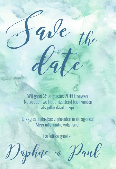 Save the date kaart - Watercolor Woods