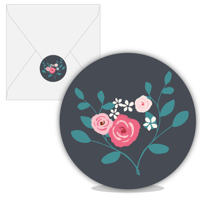 Sluitsticker Trouwen bloem