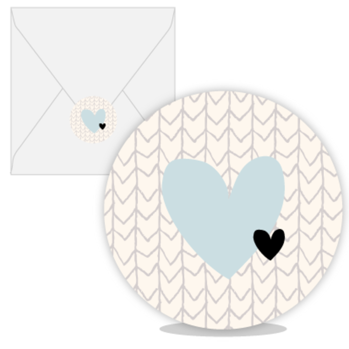 Sluitsticker hartje blauw