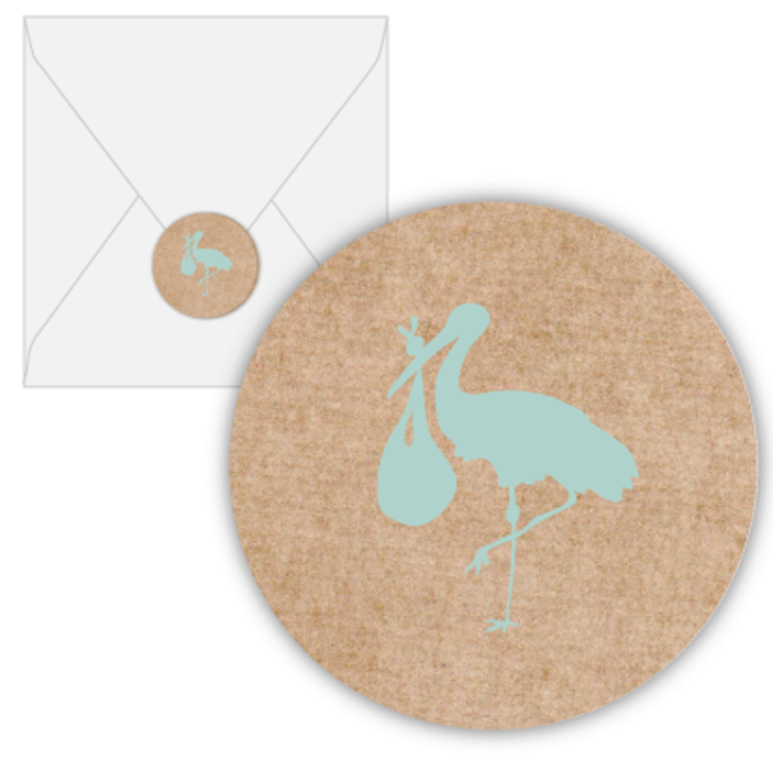 Sluitsticker ooievaar kraft