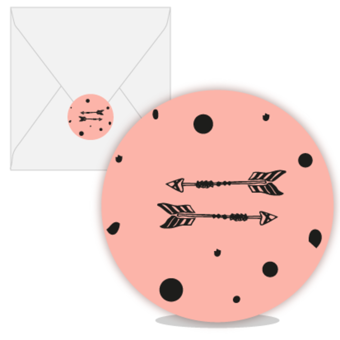 Sluitsticker pijl en dots