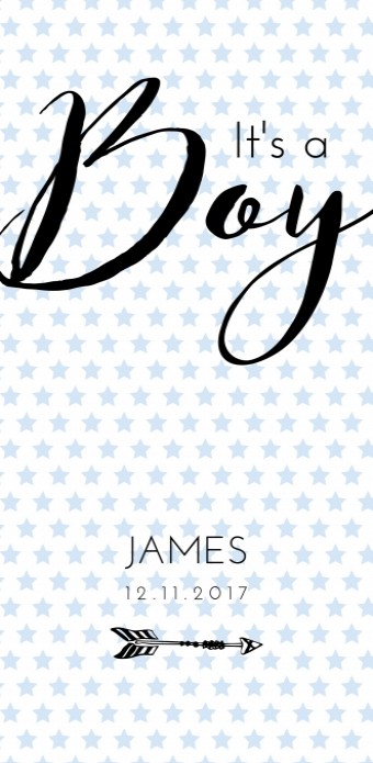 Stoer geboortekaartje - James - DIY