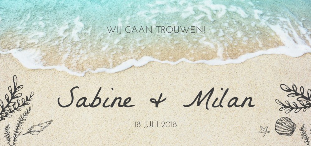 Trouwkaart Beach - tropisch