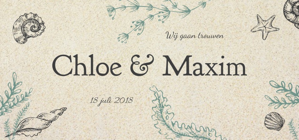 Trouwkaart Beach - Zand