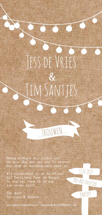 Trouwkaart Festival kraft