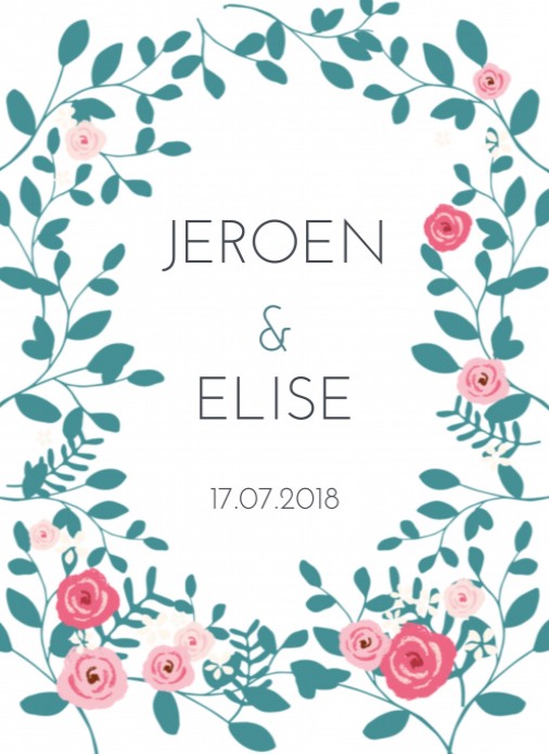 Trouwkaart Flowers white