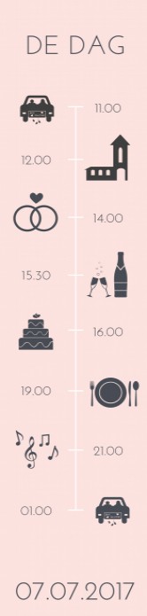 Trouwkaart Fotostrip Flowers los