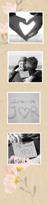 Trouwkaart Fotostrip pastel los