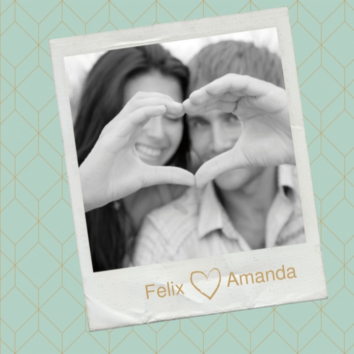 Trouwkaart met foto - Pattern 2