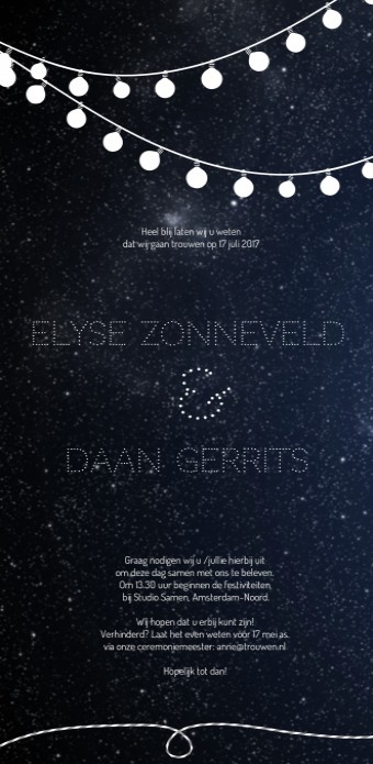 Trouwkaart Sterrenhemel