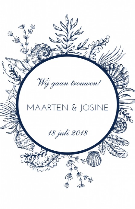 Trouwkaart uitnodiging - Diep in de Zee