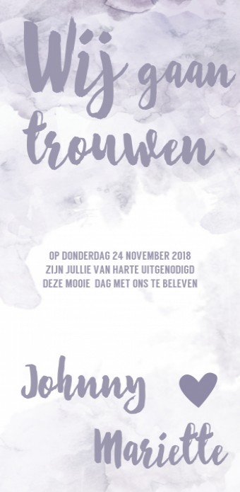 Trouwkaart Watercolor Cloud