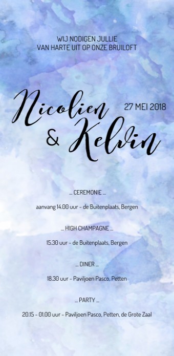 Trouwkaart Watercolor Sea